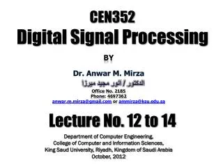 CEN352 Digital Signal Processing