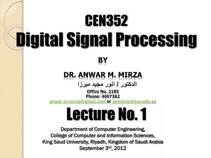 cen352 digital signal processing