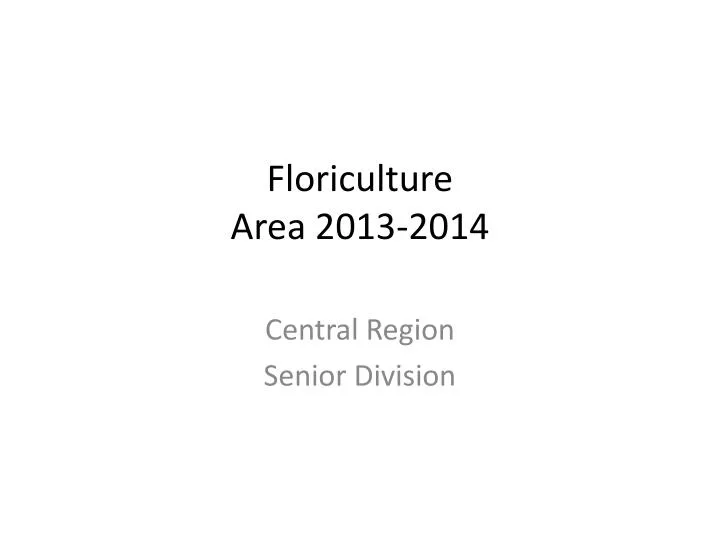 floriculture area 2013 2014