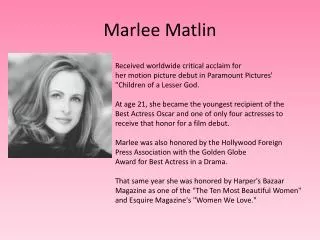 Marlee Matlin