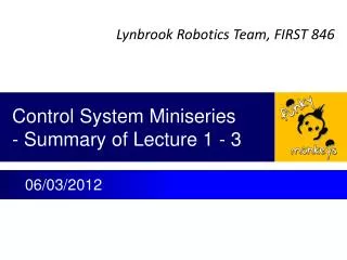 Control System Miniseries - Summary of Lecture 1 - 3