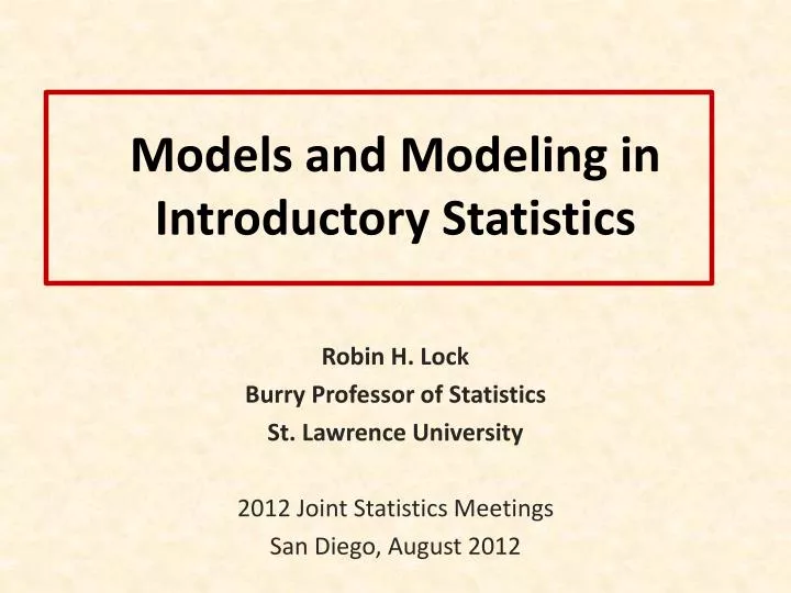 models and modeling in introductory statistics