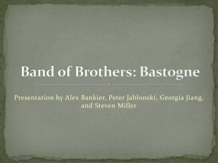 band of brothers bastogne