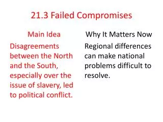 21.3 Failed Compromises