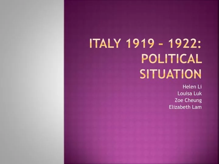 italy 1919 1922 political situation