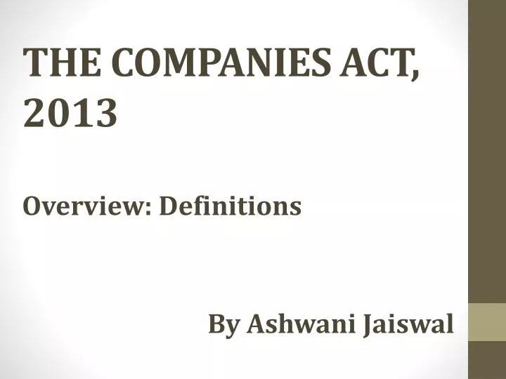 the companies act 2013