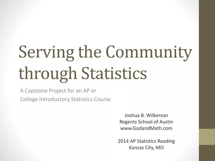 serving the community through statistics