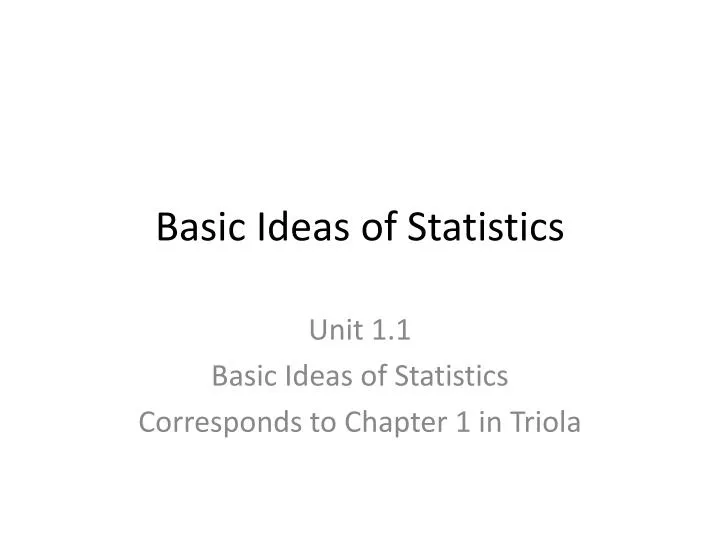 basic ideas of statistics