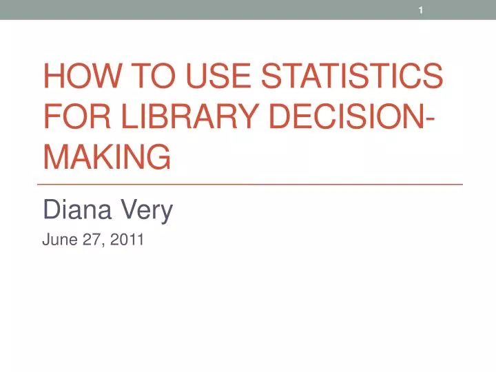 how to use statistics for library decision making