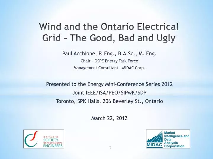 wind and t he ontario electrical grid the good bad and ugly