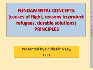 FUNDAMENTAL CONCEPTS (causes of flight, reasons to protect refugees, durable solutions) PRINCIPLES