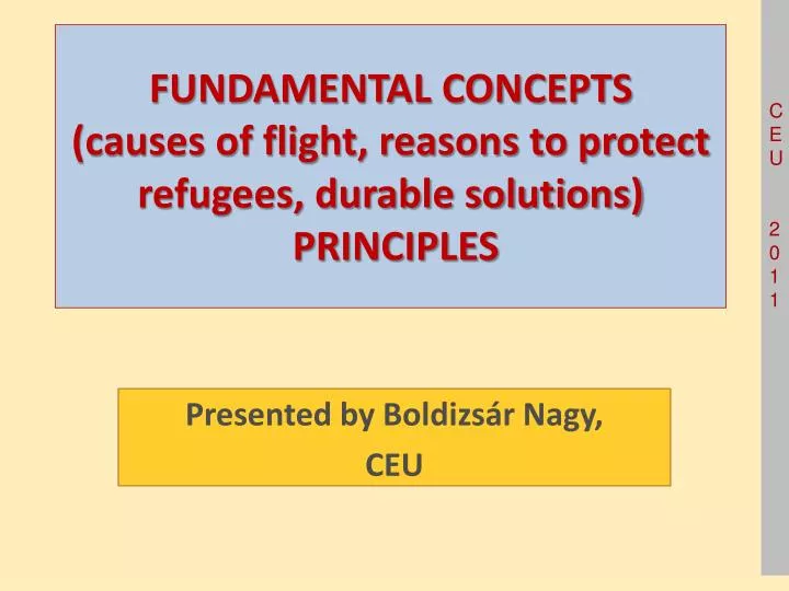 fundamental concepts causes of flight reasons to protect refugees durable solutions principles