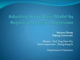 Adjusting Active Basis Model by Regularized Logistic Regression