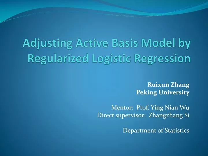 adjusting active basis model by regularized logistic regression