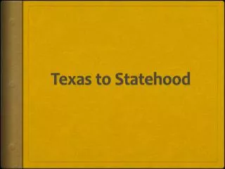Texas to Statehood