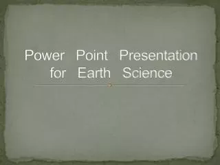 power point presentation for earth science