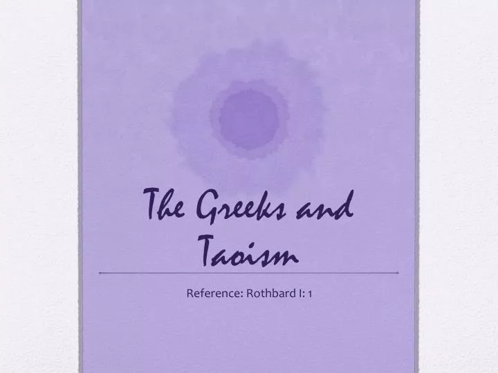 the greeks and taoism