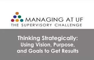 Thinking Strategically: Using Vision, Purpose, and Goals to Get Results