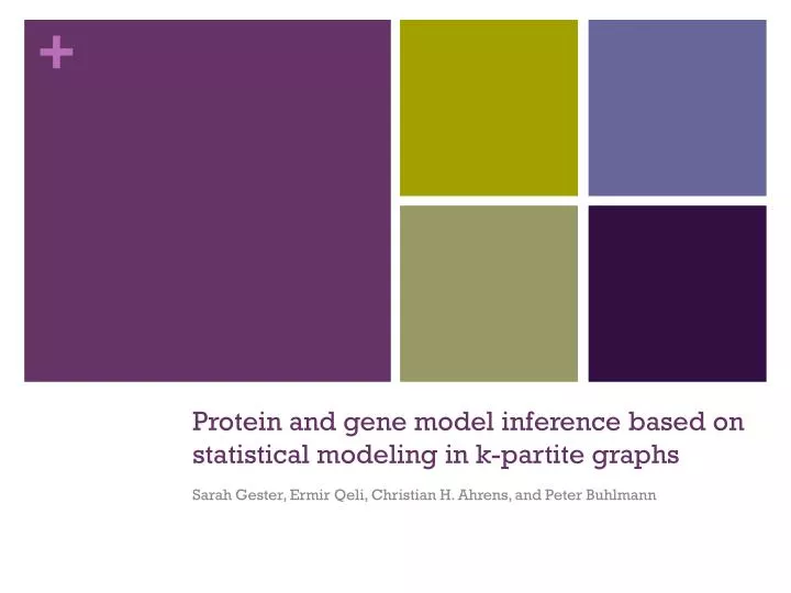 protein and gene model inference based on statistical modeling in k partite graphs