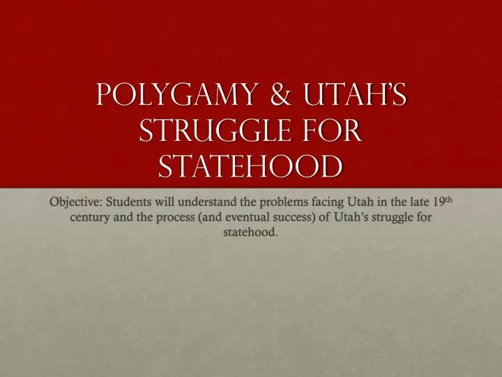 polygamy utah s struggle for statehood