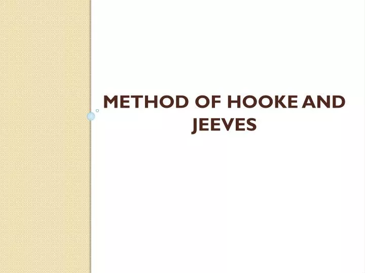 method of hooke and jeeves