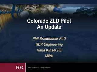 Colorado ZLD Pilot An Update