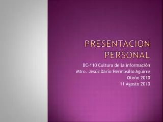 presentaci n personal