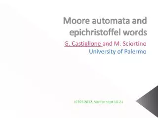 Moore automata and e pichristoffel words