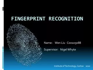 Fingerprint recognition