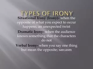 Types of Irony