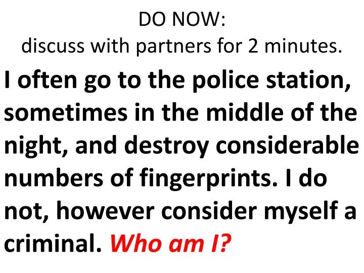 do now discuss with partners for 2 minutes