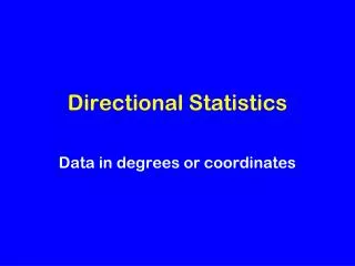 Directional Statistics