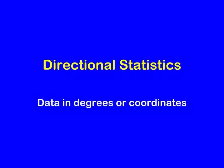 directional statistics