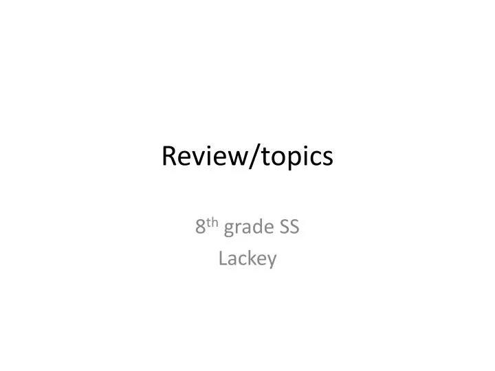 review topics