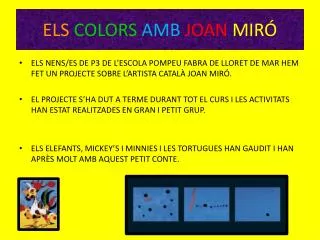 els colors amb joan mir