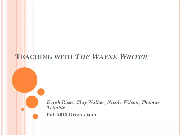 teaching with the wayne writer