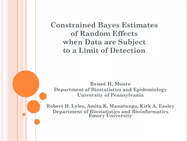 constrained bayes estimates of random effects when data are subject to a limit of detection