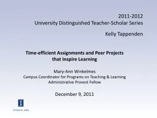 2011-2012 University Distinguished Teacher-Scholar Series Kelly Tappenden