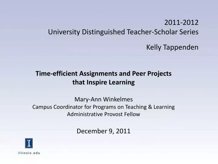 2011 2012 university distinguished teacher scholar series kelly tappenden