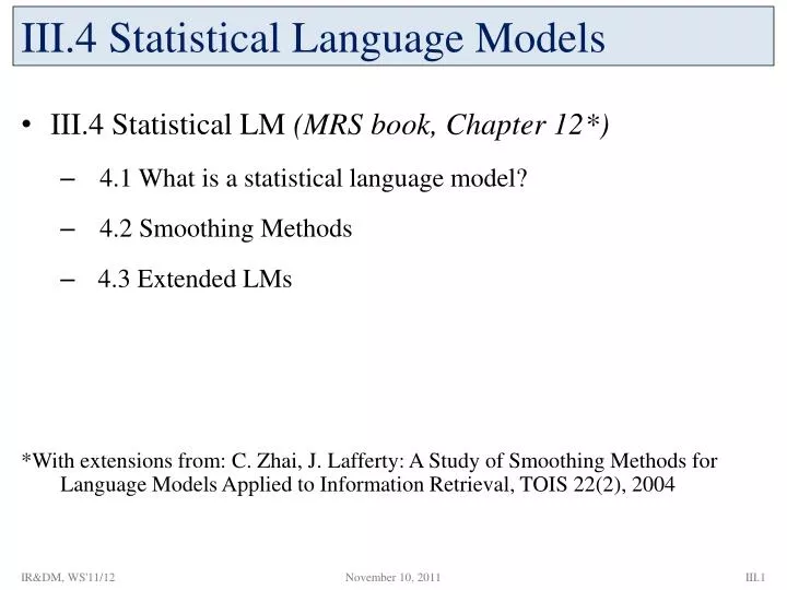 iii 4 statistical language models