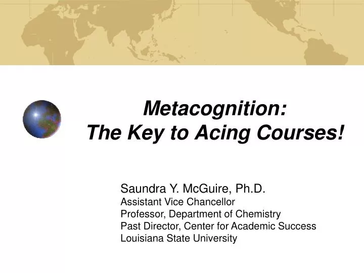 metacognition the key to acing courses