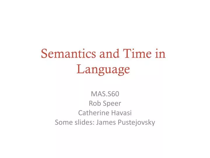 semantics and time in language