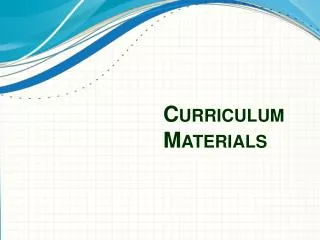 Curriculum Materials