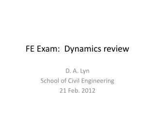 fe exam dynamics review