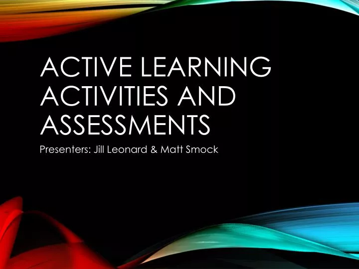 active learning activities and assessments