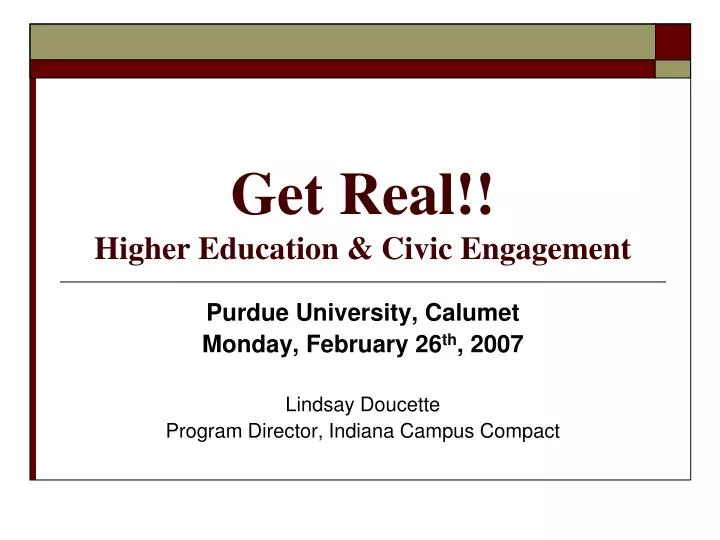 get real higher education civic engagement