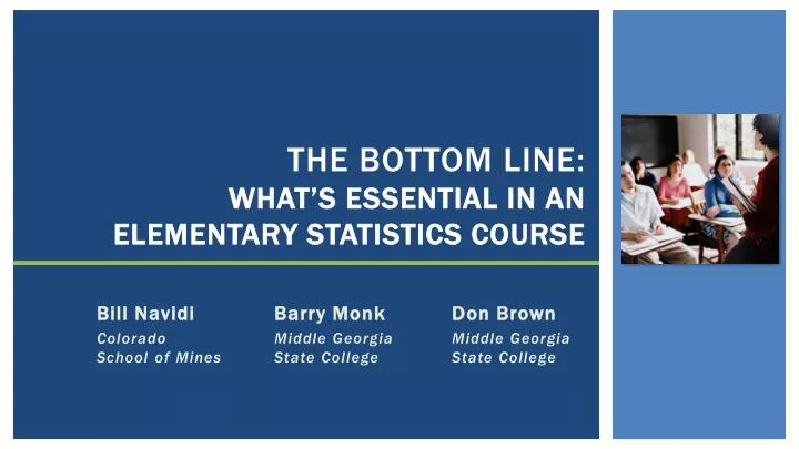 the bottom line what s essential in an elementary statistics course