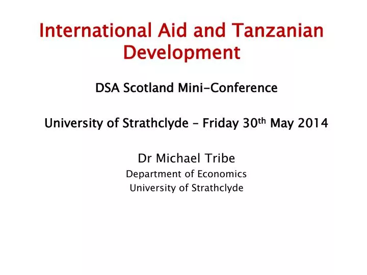 international aid and tanzanian development