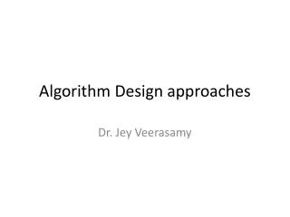 algorithm design approaches