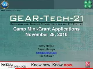 Camp Mini-Grant Applications November 29, 2010
